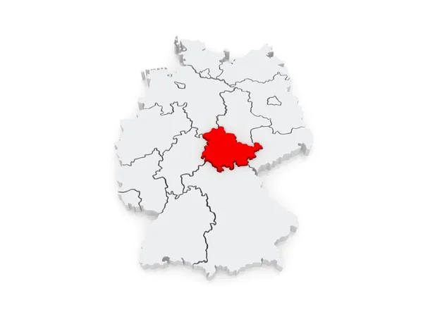 テューリンゲン自由州の地図。ドイツ. — ストック写真
