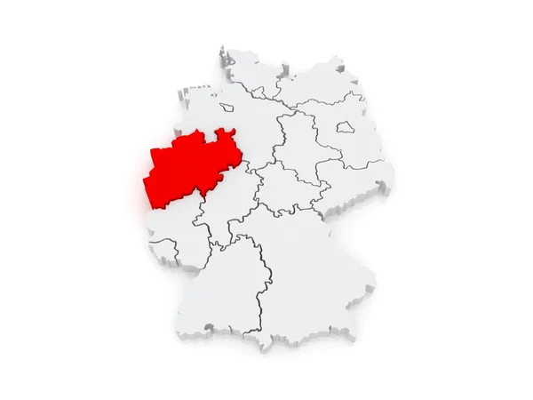 北莱茵-威斯特法伦的地图。德国. — 图库照片