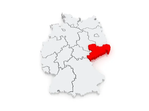 Karta över Sachsen. Tyskland. — Stockfoto