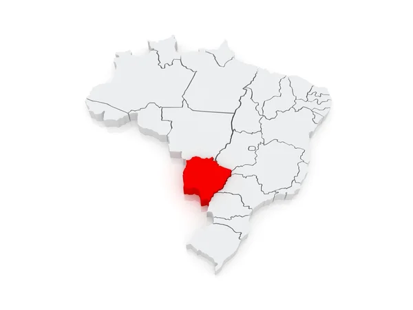 南大河州的马托格罗索州的地图。巴西. — 图库照片