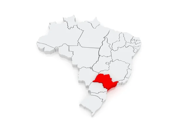 Map of Sao Paulo. Brazil. — Stock Photo, Image