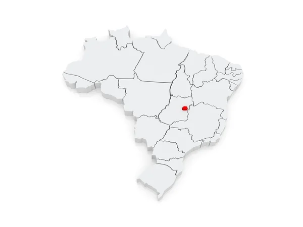 Бразилиа - карта Бразилии. Бразилия . — стоковое фото