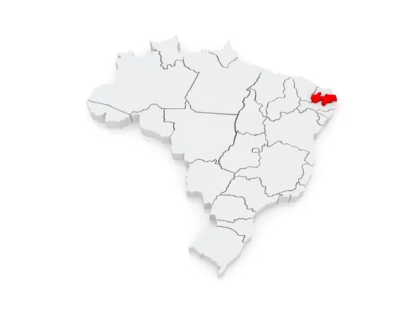 Mapa de Paraiba. Brasil . —  Fotos de Stock