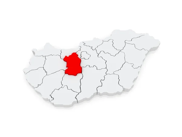 Map of Fejer. Hungary. — Stock Photo, Image