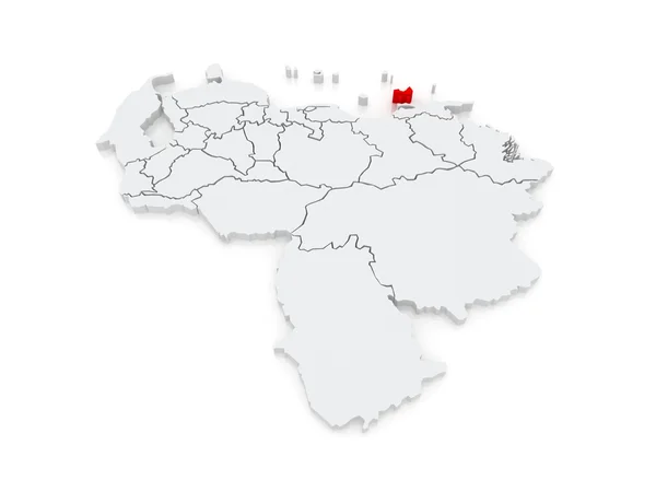 Mapa nueva esparta. Wenezuela. — Zdjęcie stockowe