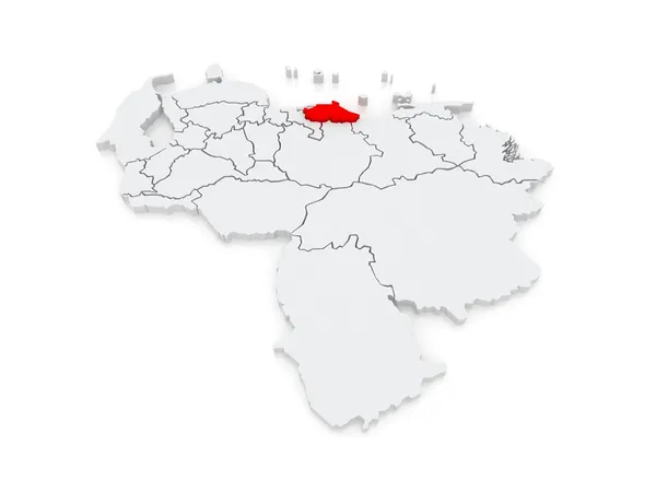 Mapa miranda. Wenezuela. — Zdjęcie stockowe