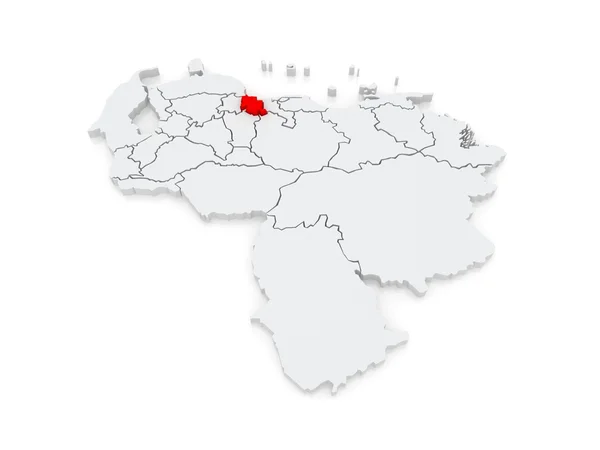 卡拉沃沃的地图。委内瑞拉. — 图库照片