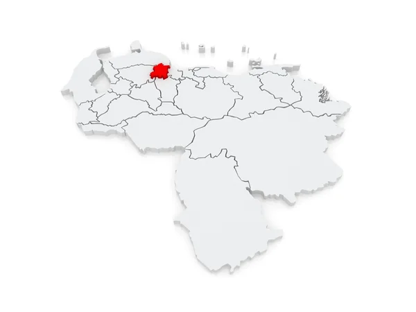 Mapa de Yaracuy. Venezuela . — Foto de Stock