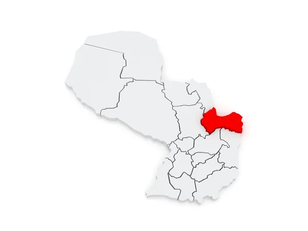 Mapa de Kanendiyu. Paraguai . — Fotografia de Stock