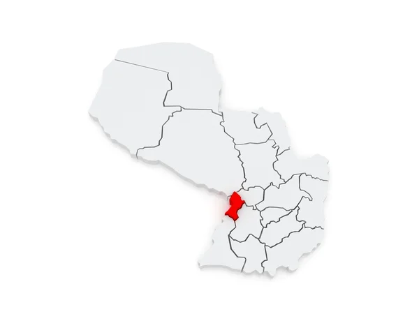 Mapa de Centrale. Paraguay . — Foto de Stock