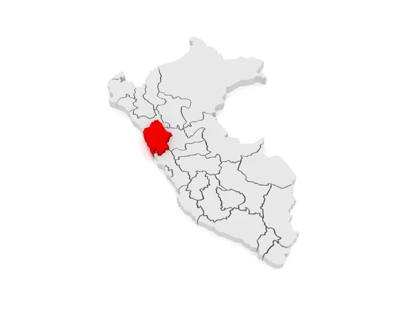 Mapa ancash. Peru. — Zdjęcie stockowe