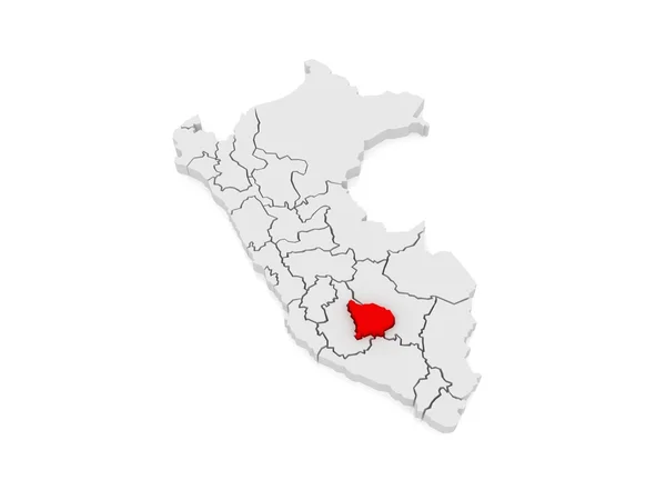 Karta över apurimac. Peru. — Stockfoto
