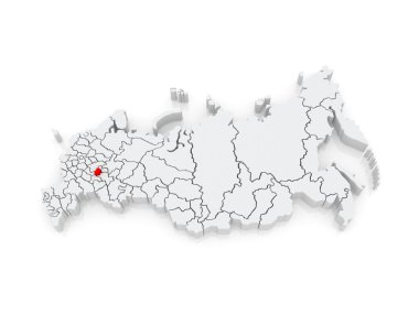 harita Rusya Federasyonu. Çuvaşistan Cumhuriyeti.