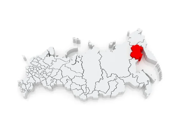 俄罗斯联邦的地图。马加丹州. — 图库照片
