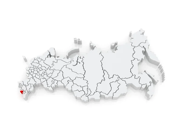 Mapa Federacji Rosyjskiej. Republika Osetii Północnej - alani — Zdjęcie stockowe