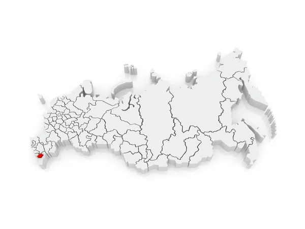 Карта Российской Федерации. Республика Чечня . — стоковое фото