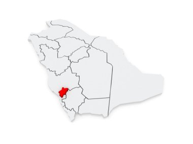 al baha Haritası. Suudi Arabistan.
