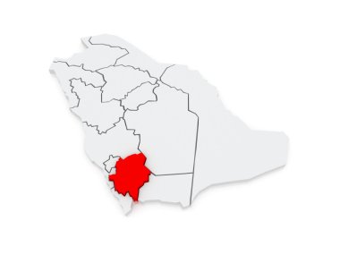 asher Haritası. Suudi Arabistan.
