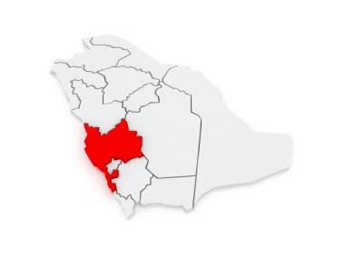 Mekke haritası. Suudi Arabistan.