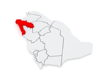 Tebük Haritası. Suudi Arabistan.