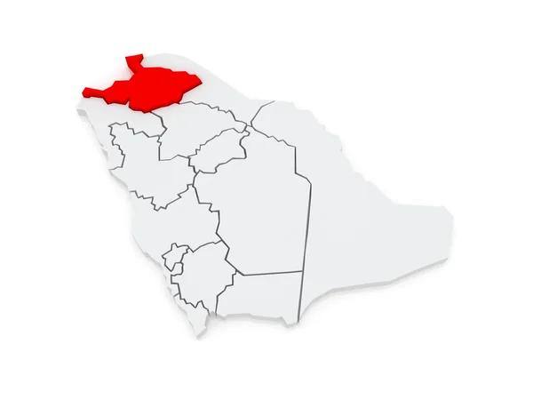 Karta över al-jawf. Saudiarabien. — Stockfoto