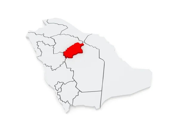 Mapa de Al Qasim. Arabia Saudita . — Foto de Stock