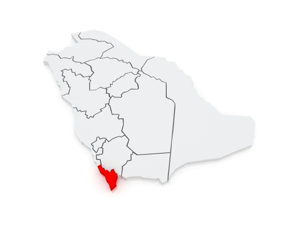 Map of Jizan. Saudi Arabia. — Stock Photo, Image