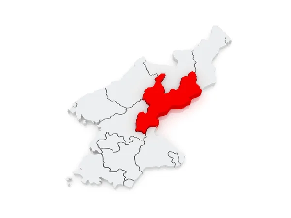 Χάρτης της Νότιας hamgyong. Βόρεια Κορέα. — Φωτογραφία Αρχείου