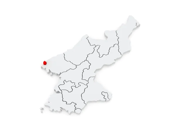 Map of Sinuiju. North Korea. — Stock Photo, Image