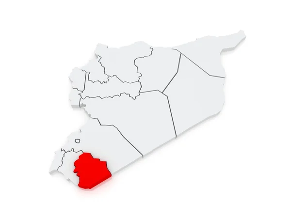 Mappa di Sweida. Siria . — Foto Stock