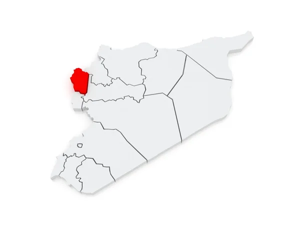 拉塔基亚的地图。叙利亚. — 图库照片