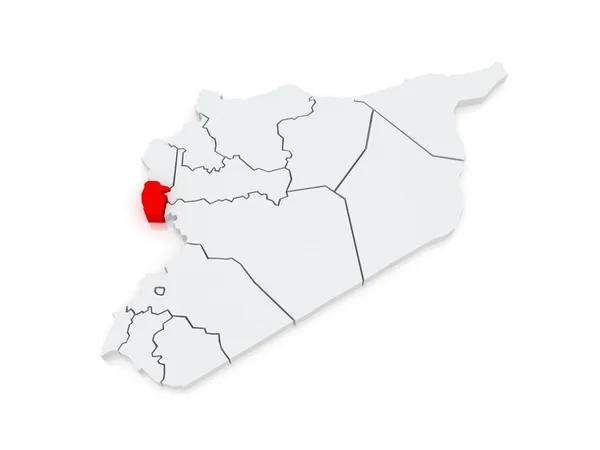 Tartous의 지도입니다. 시리아. — 스톡 사진