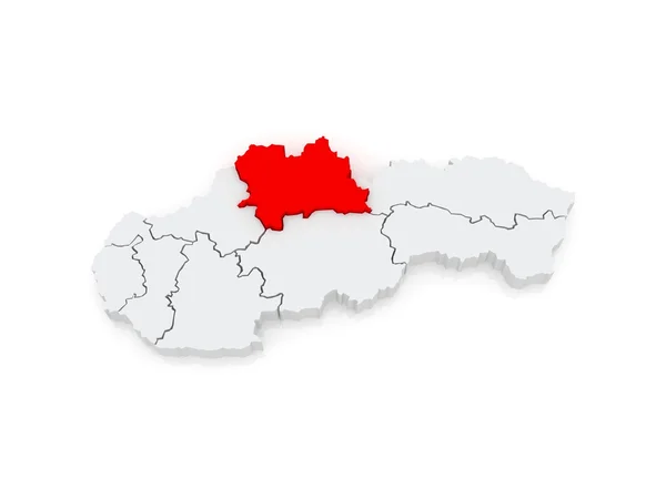 Karte von Zilina. Slowakei. — Stockfoto