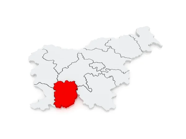 Mapa regionu vnutrennekarstsky (vnitřní Kraňsko kras-regia). slo — Stock fotografie