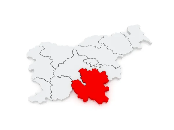 Карта південному сході Словенії. — стокове фото