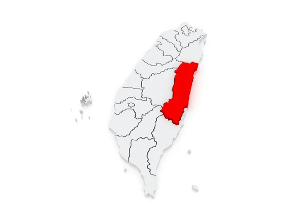 Karte des Komitats Hualien. taiwan. — Stockfoto