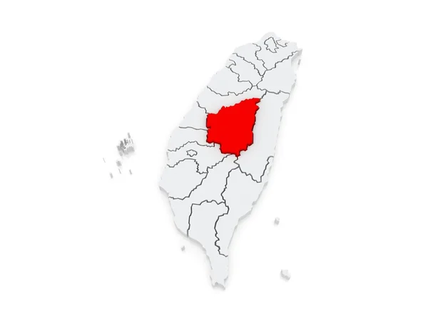 Mappa della contea di Nantou. Taiwan . — Foto Stock