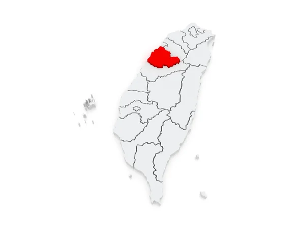 Map of Miaoli County. Taiwan. — Stock Photo, Image