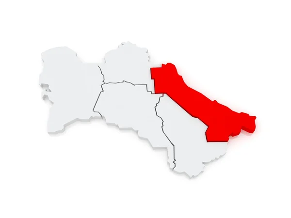 Карта lebap провінція. Туркменістан. — стокове фото