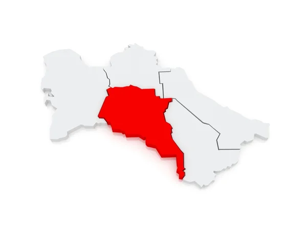 Mapa de Akhal velayat. Turquemenistão . — Fotografia de Stock