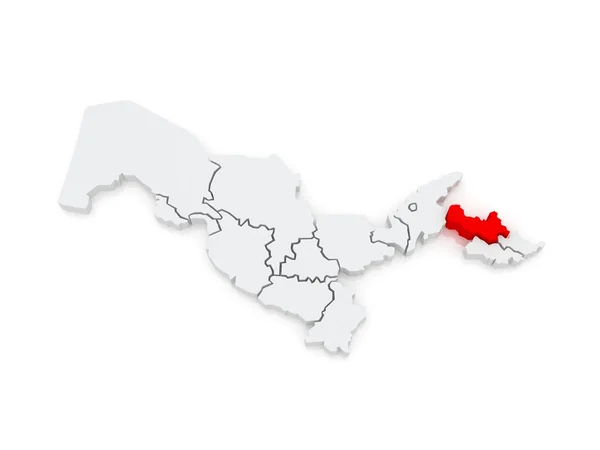 纳曼干州地图。乌兹别克斯坦. — 图库照片