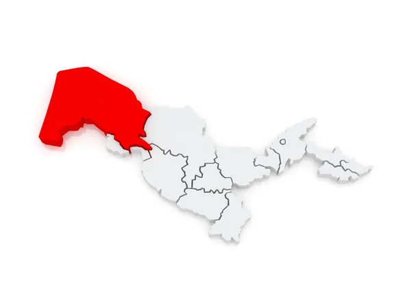 Карта Каракалпакстана. Узел . — стоковое фото