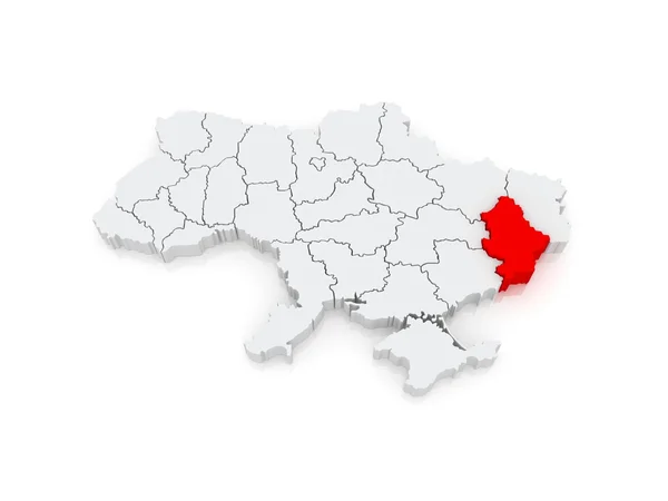 Mapa de Donetsk la región. Ucrania . — Foto de Stock