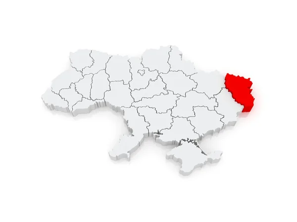 卢甘斯克地区的地图。乌克兰. — 图库照片