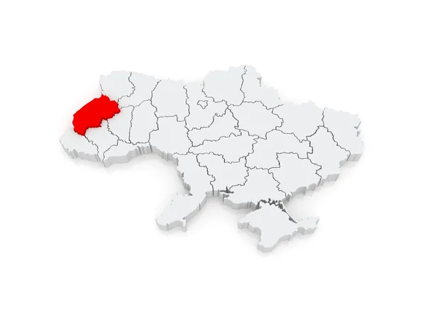 Karte der Region Lwiw. Ukraine. — Stockfoto