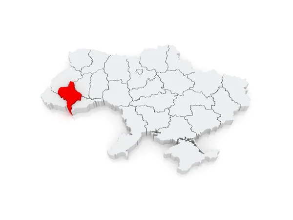 Map of Ivano-Frankivsk region. Ukraine. — Stock Photo, Image