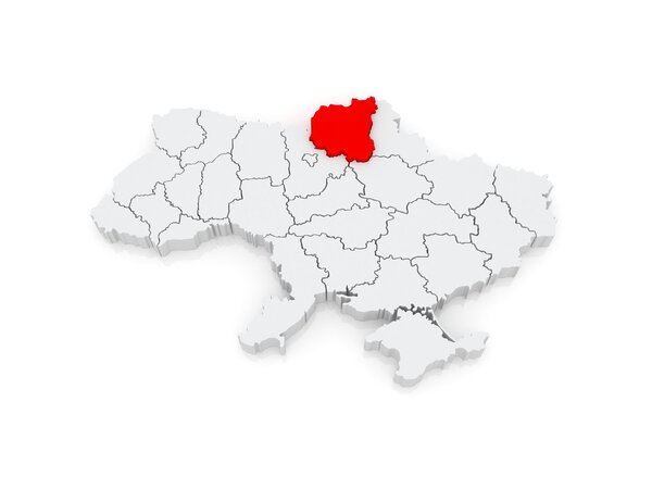 Map of Chernihiv region. Ukraine.