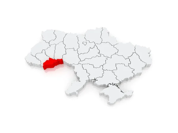 Map of Chernivtsi region. Ukraine. — Stock Photo, Image