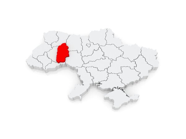 Map of Khmelnytsky region. Ukraine.