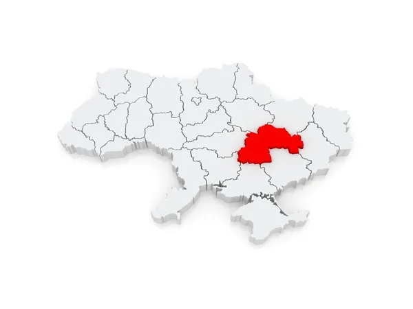 Mapa Dněpropetrovsk regionu. Ukrajina. — Stock fotografie